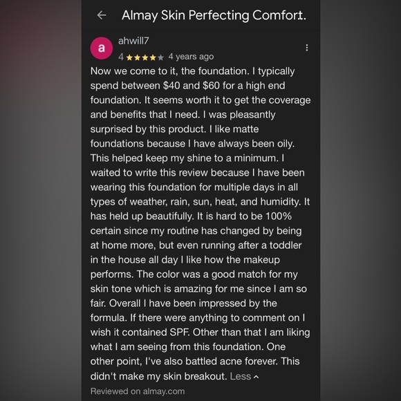 5/$25 ALMAY Skin Perfecting Comfort Matte Foundation •240 Warm Almond - Picture 14 of 14